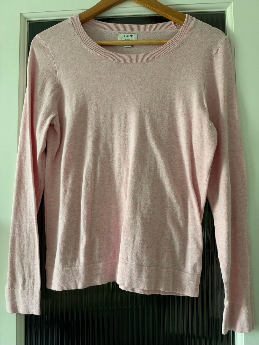 J. Crew Pink Crewneck Teddie Sweater